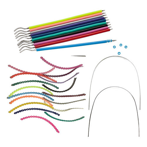 Kit 500 Borrachinhas Aparelho + 10 Trançadas + 2 