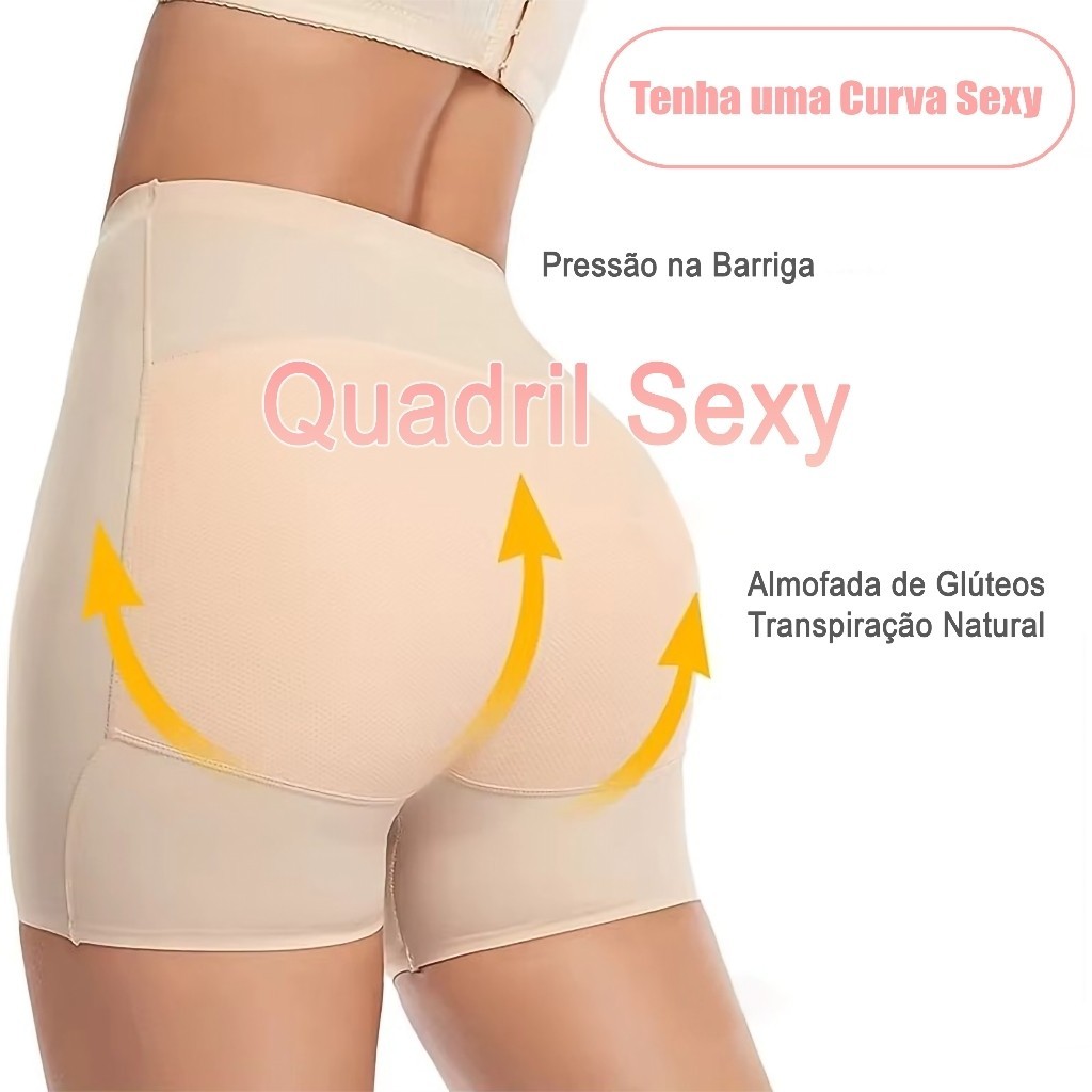 Calcinha Short  Modeladora de Barriga Enchimento d