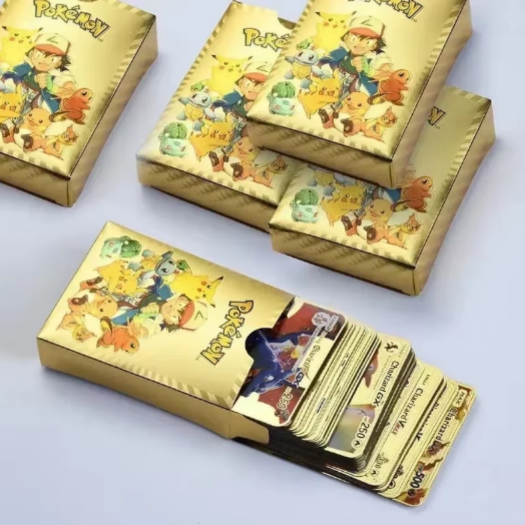 Kit Cartas Pokémon 55 Peças Gold Edition Cards R