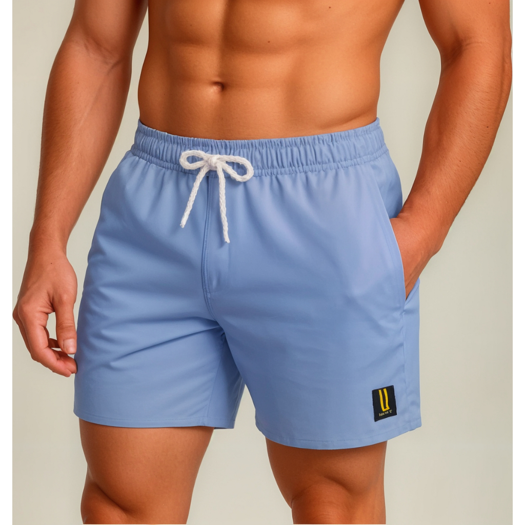 Short Praia Masculino Treino Bermuda Elastano Maur