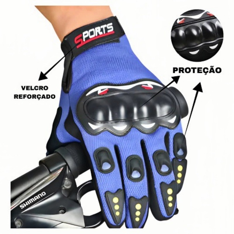 Luvas de Bike com Touchscreen, Airbag Antichoque e