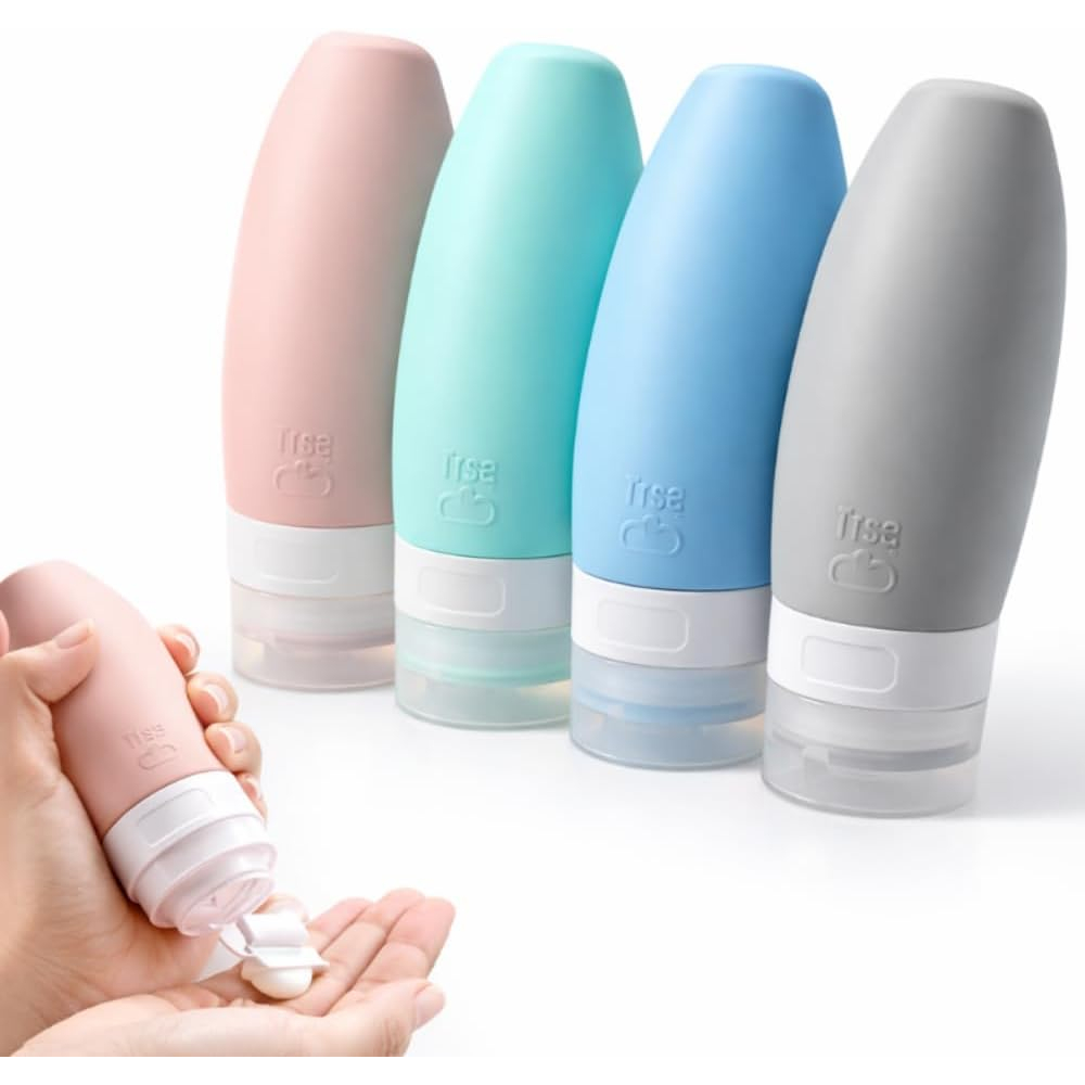 Kit 4 Frasco De Cosmetico 90ml Silicone Para Viage