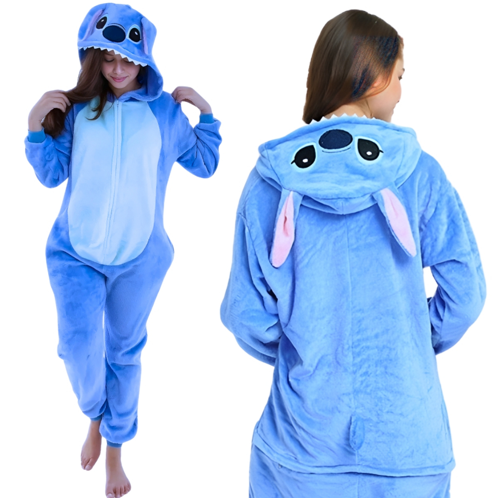 Pijama Macacão personagem stitch adulto unisex co