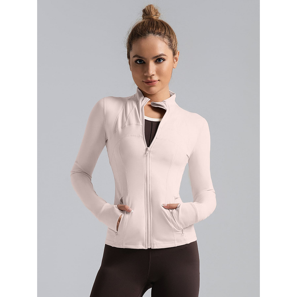 Jaqueta Fitness Feminina Manga Longa com Zíper, B