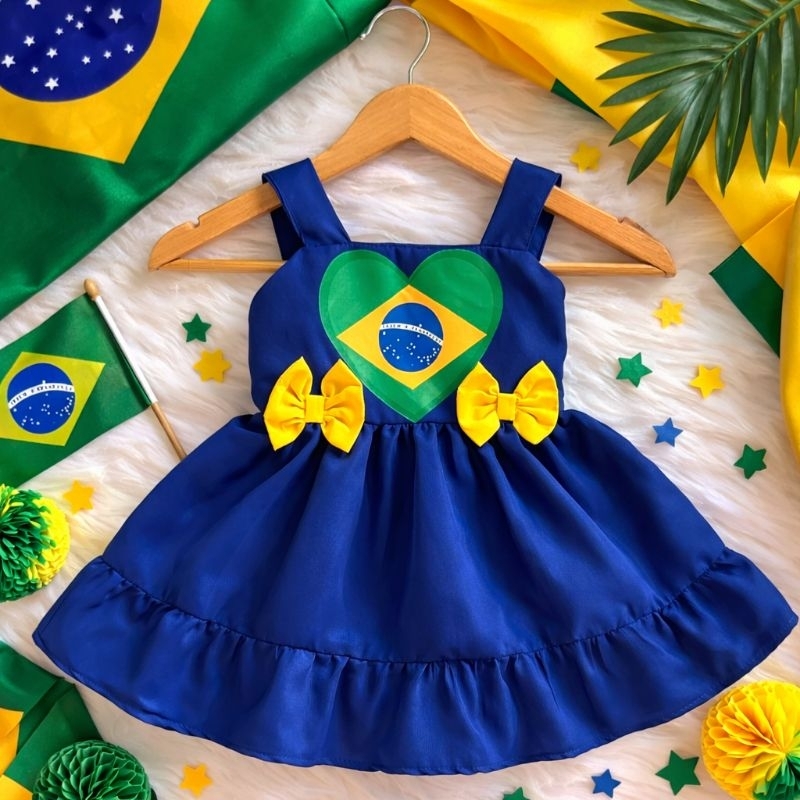 Vestido Infantil Brasil ROUPA BRASIL MENINA 1 A 7