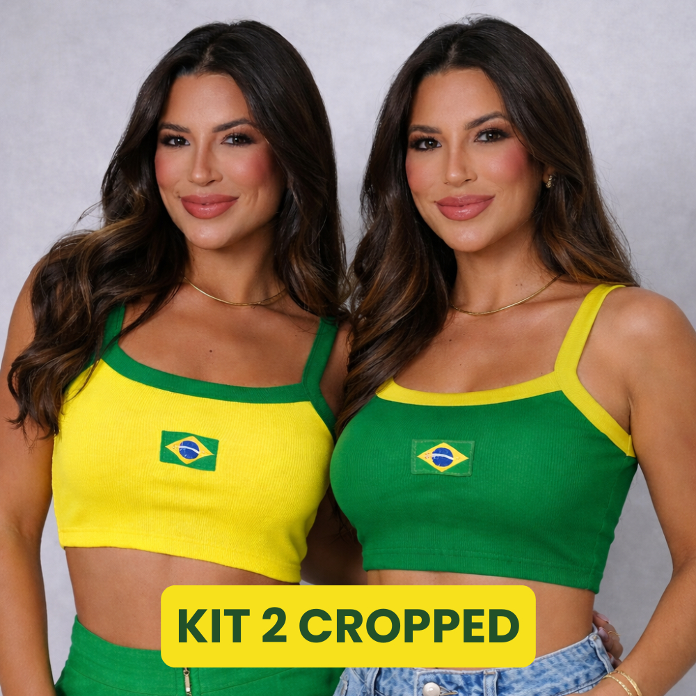 KIT 2 Cropped Brasil Feminino Copa do Mundo 2026 a