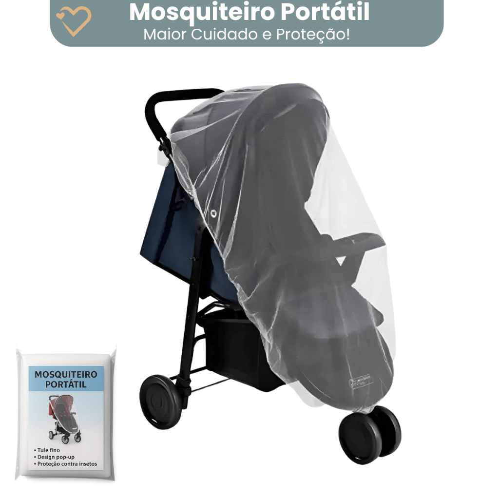 Mosquiteiro Portátil Universal Tule Para Carrinho
