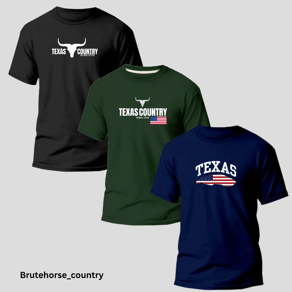 Kit 3 Camisas Country Masculina, Texas Brute Horse