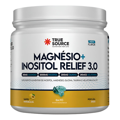 Magnésio + Inositol Relief 3.0 True Source Sabor 