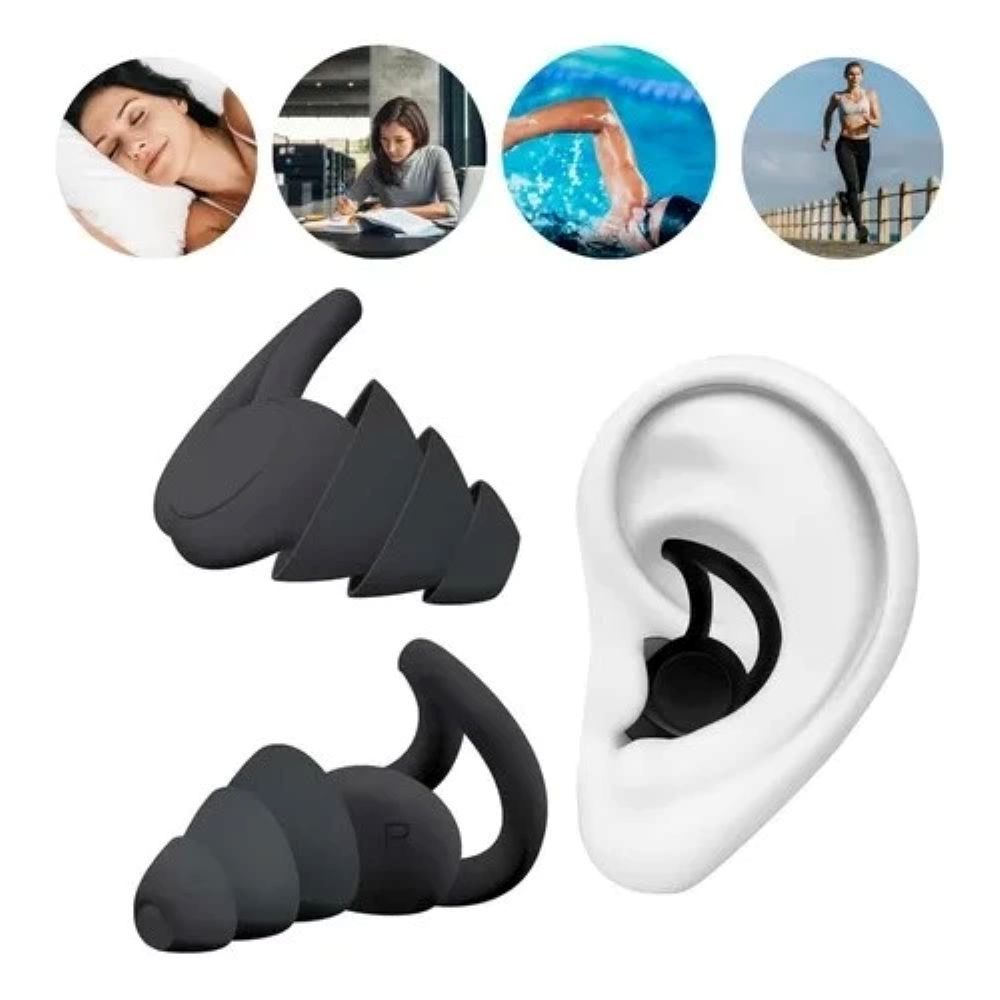 Protetor de Silicone Tampao De Ouvido Preto Protet