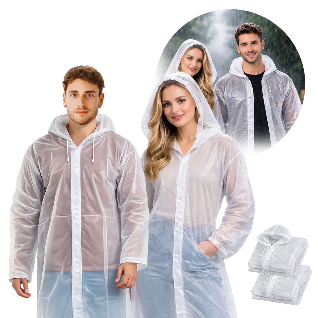 Kit 2 Capa de Chuva Transparente Adulto Unissex Im