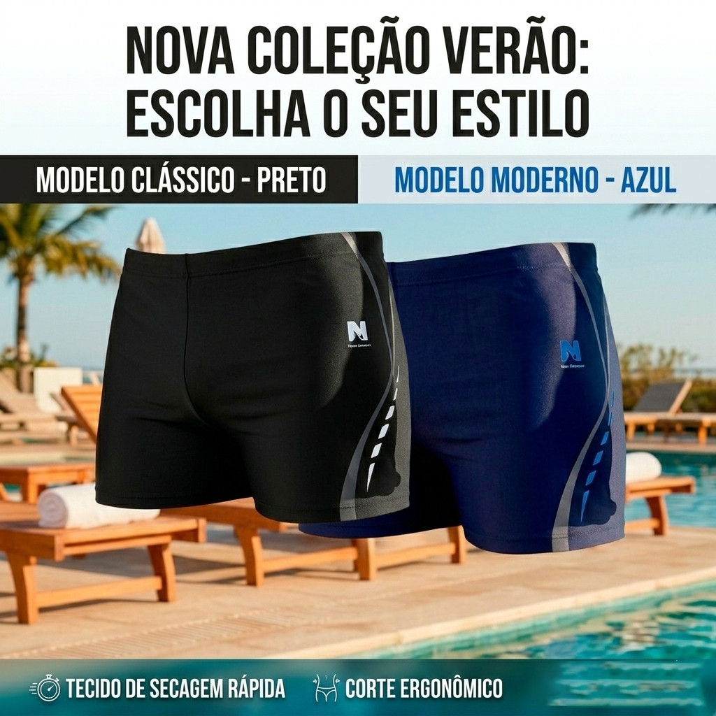 Sunga Boxer Masculino 100% Forrado Cordão de Ajus
