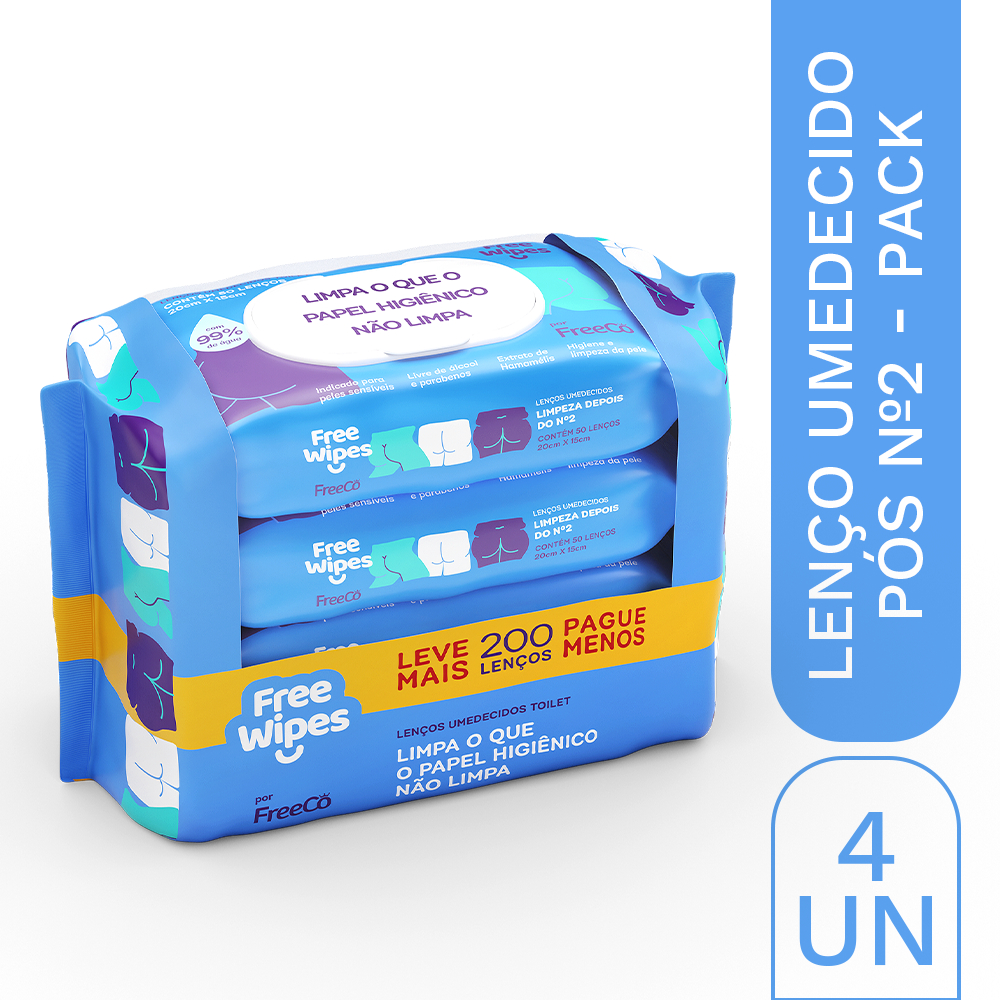 Promo Pack 4 Lenços Umedecidos Free Wipes n. 2  H