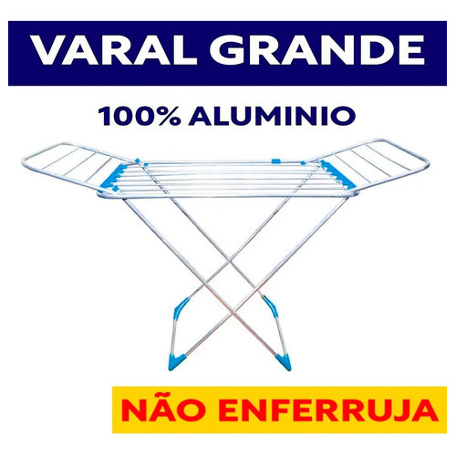 Varal P/ Roupas De Chão 100% Alumínio Grande Ref