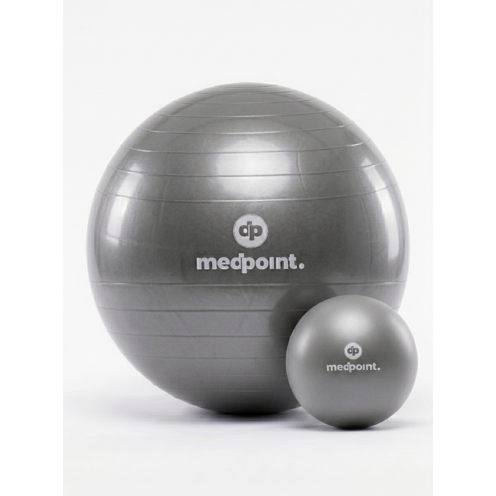Bola Suiça 65+25 cm Cinza Pilates Yoga Exercicio 
