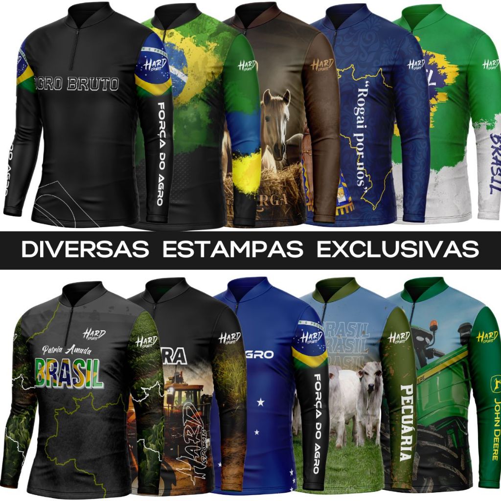Camisa Camiseta De Agro Blusa Com Proteção Uv50 