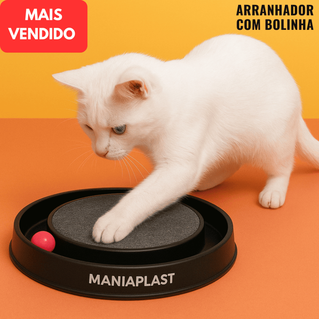Arranhador Redondo Brinquedo para Gato Interativo 