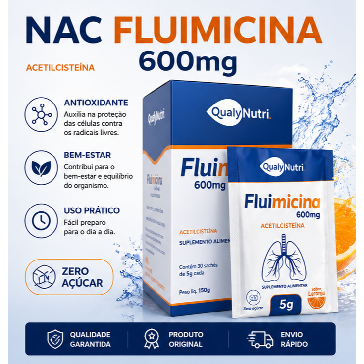 NAC Fluimicina 600mg QualyNutri  16 Sachês