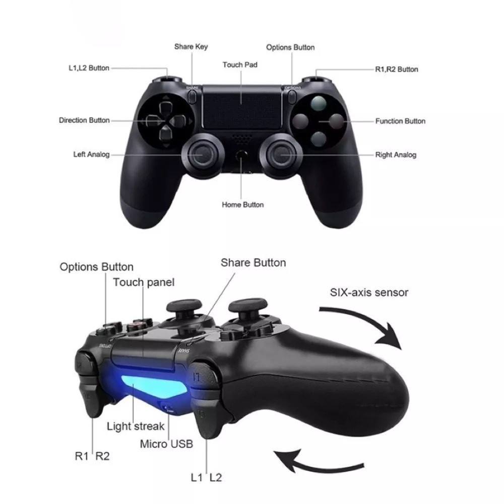 Controle Sem Fio para Smart Tv Pc Gamer e PS4 Com 