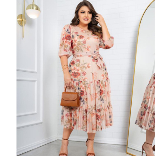 Vestido Moda Evangélica e Casual plus size luxo l