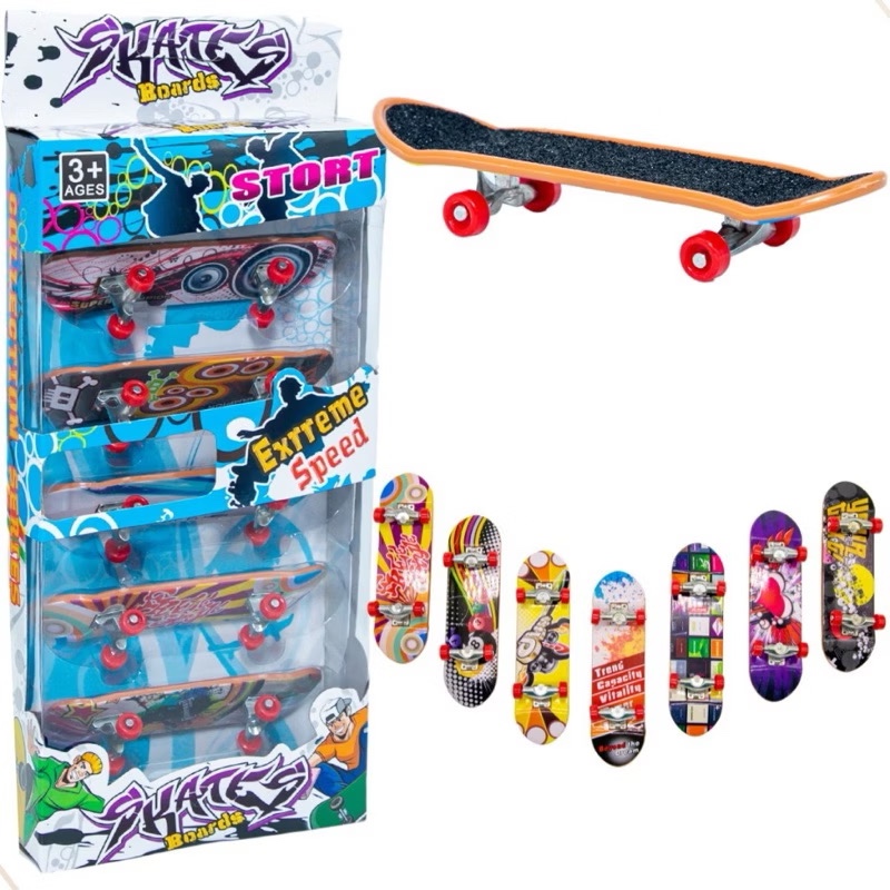 kit 5 Skates Dedo Profissional Fingerboard com Lix