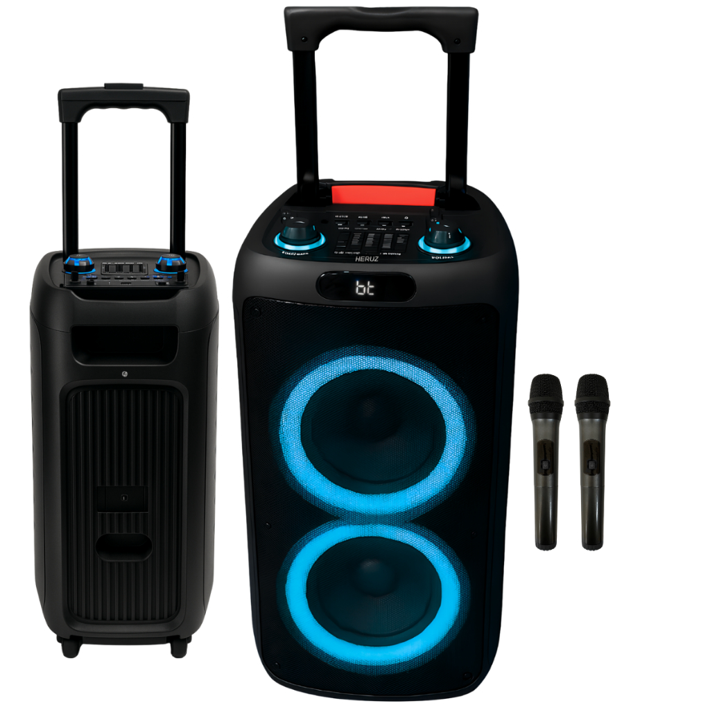 Caixa de Som Amplificada Grande HZ-2000 2 Microfon