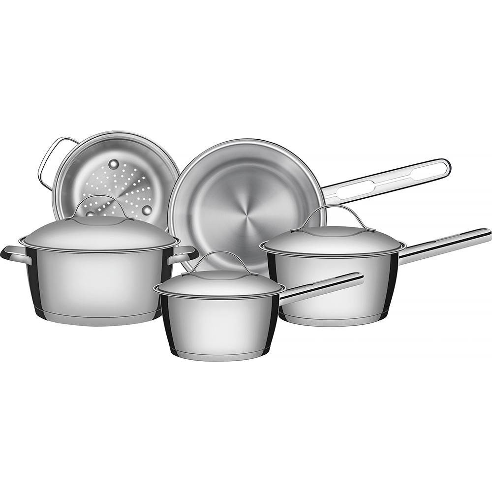 Jogo de Panelas de Aço Inox Indução Tramontina 