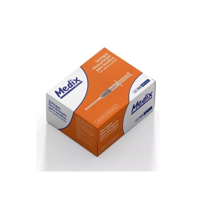 Seringas para Insulina Medix 1ml c/ Agulha 13×