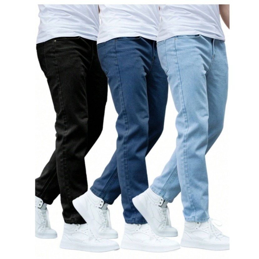 Kit Calças Jeans masculina estica muito costura r
