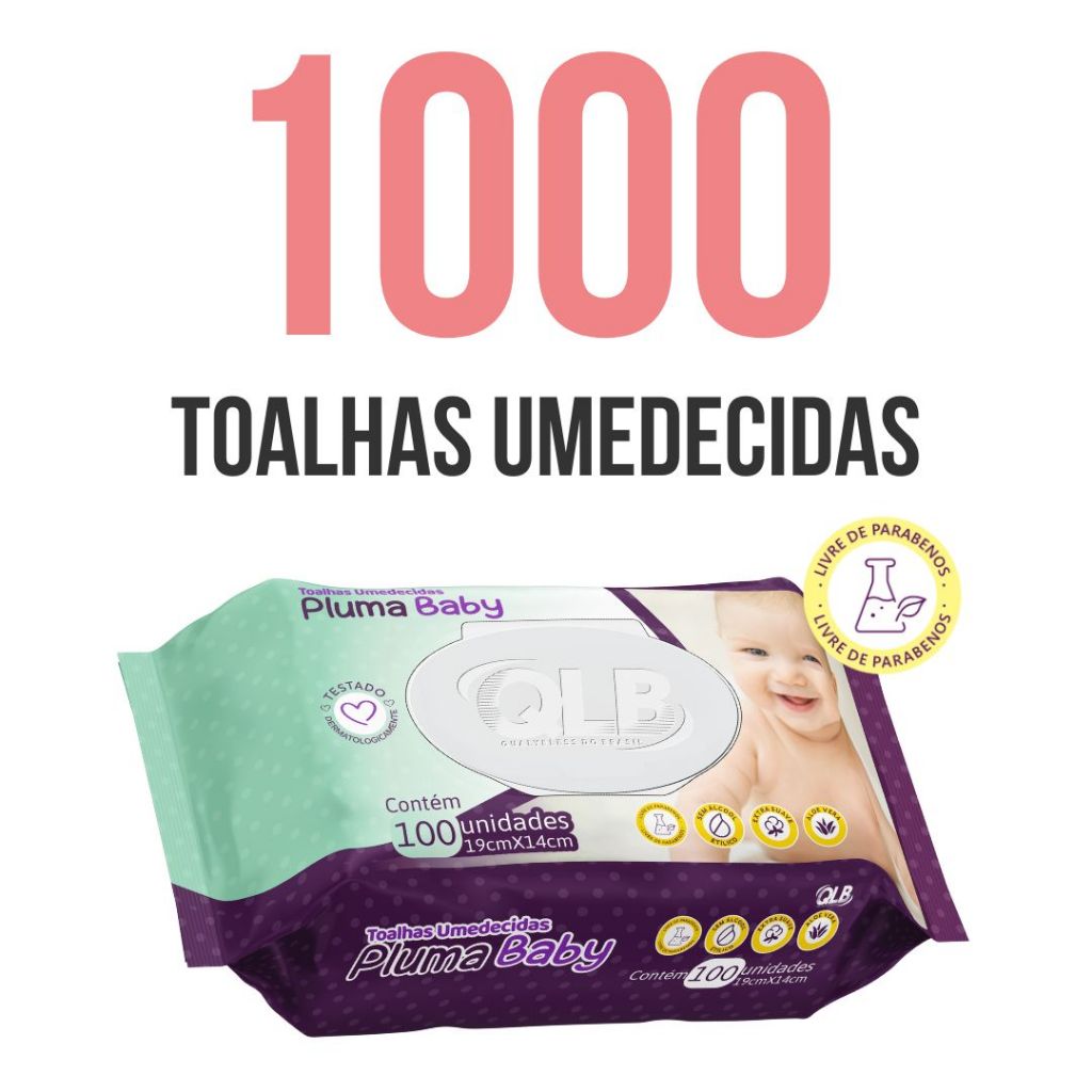 Kit – 10 Lenços/Toalhas Umedecidas Pluma Ba
