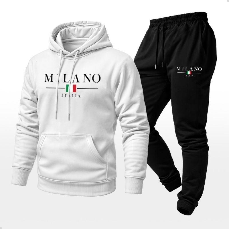 Conjunto de moletom flanelado Masculino estampado 