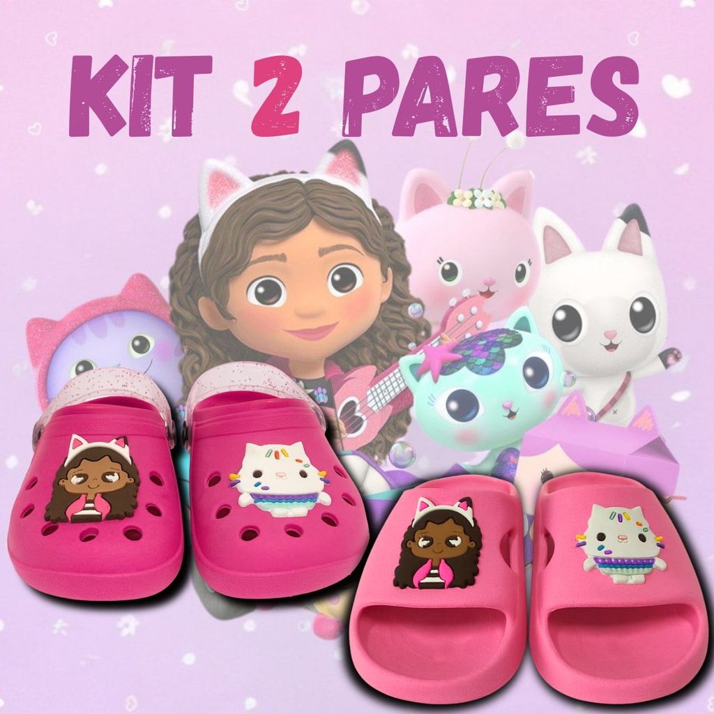 Kit Chinelo Nuvem E Babuche Infantil Menina Person