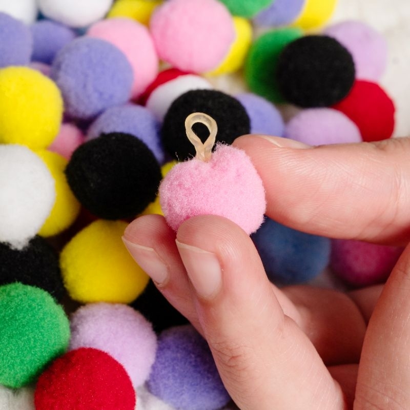 kit 10 laços pet pompom 20mm cores sortidas acess