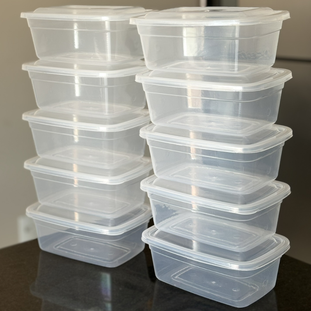 Kit 10 Potes 1 Litro Transparente Freezer Micro-on