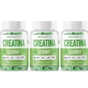 3  potes de Creatina Gumy samurai Nutrition sabor 
