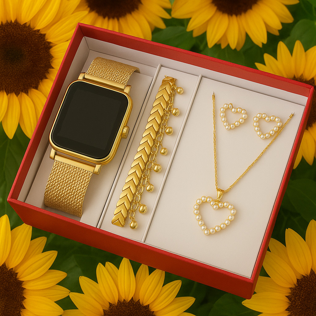 Kit Feminino com Relógio LED + Pulseira + Brincos