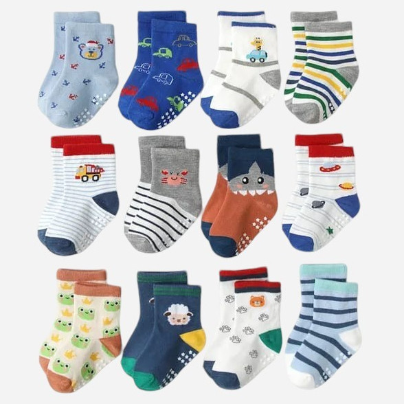 Kit 6 e 12 Pares de Meias Masculino para Recém Na