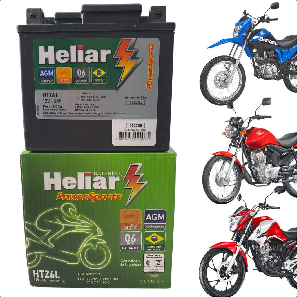 Bateria Moto Xre Cg Titan Fan Biz Powersports Sela
