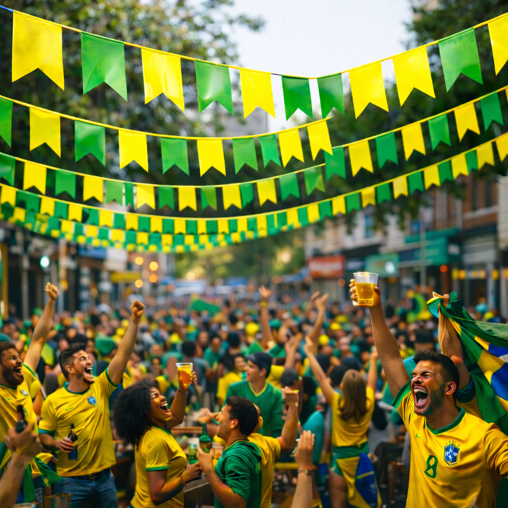 10/50/100m Bandeirinha Verde E Amarela Copa Mundo 