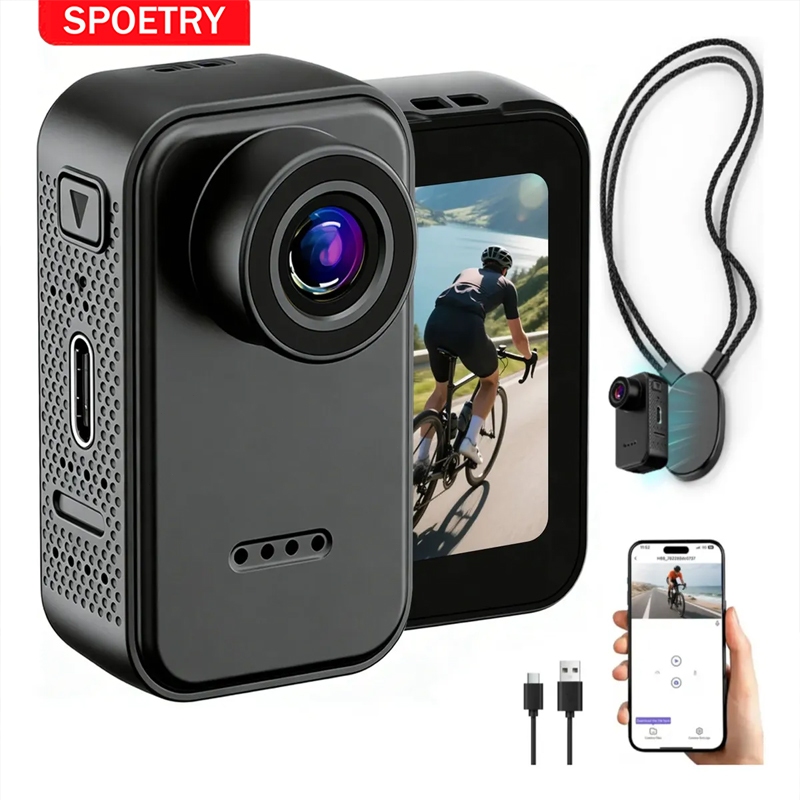 SPOETRY Câmera Filmadora 4K WiFi Estabilizador Bo