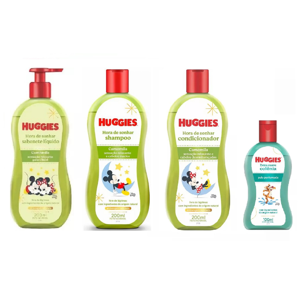 Kit Huggies De Higiene Infantil Chá De Camomila L