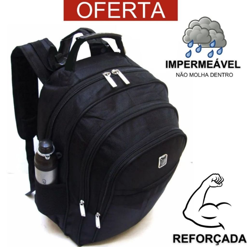 Mochila Mala Reforçada Notebook Unissex Trabalho 