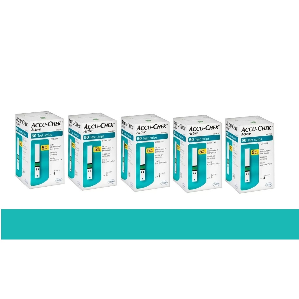 KIT Accu chek Active Fitas Tiras de Glicemia 5 Cai