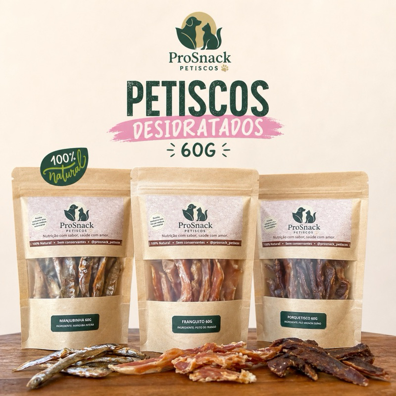 Petisco Desidratado 100% Natural para Cães e Gato