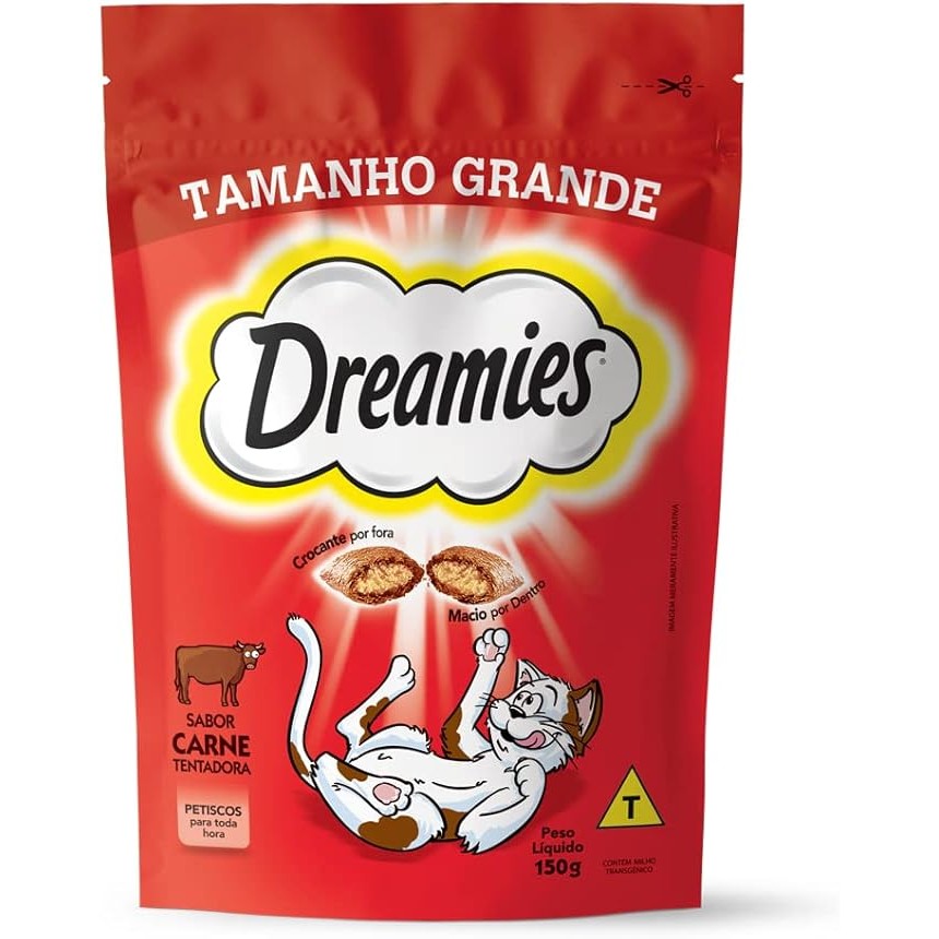 Petisco Dreamies Carne Gatos Adultos 150g