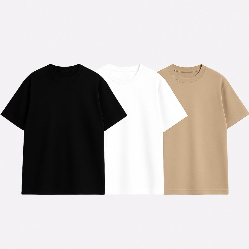 KIT 3 Camisetas Lisas Dia a Dia  Algodão 30.1 Pre