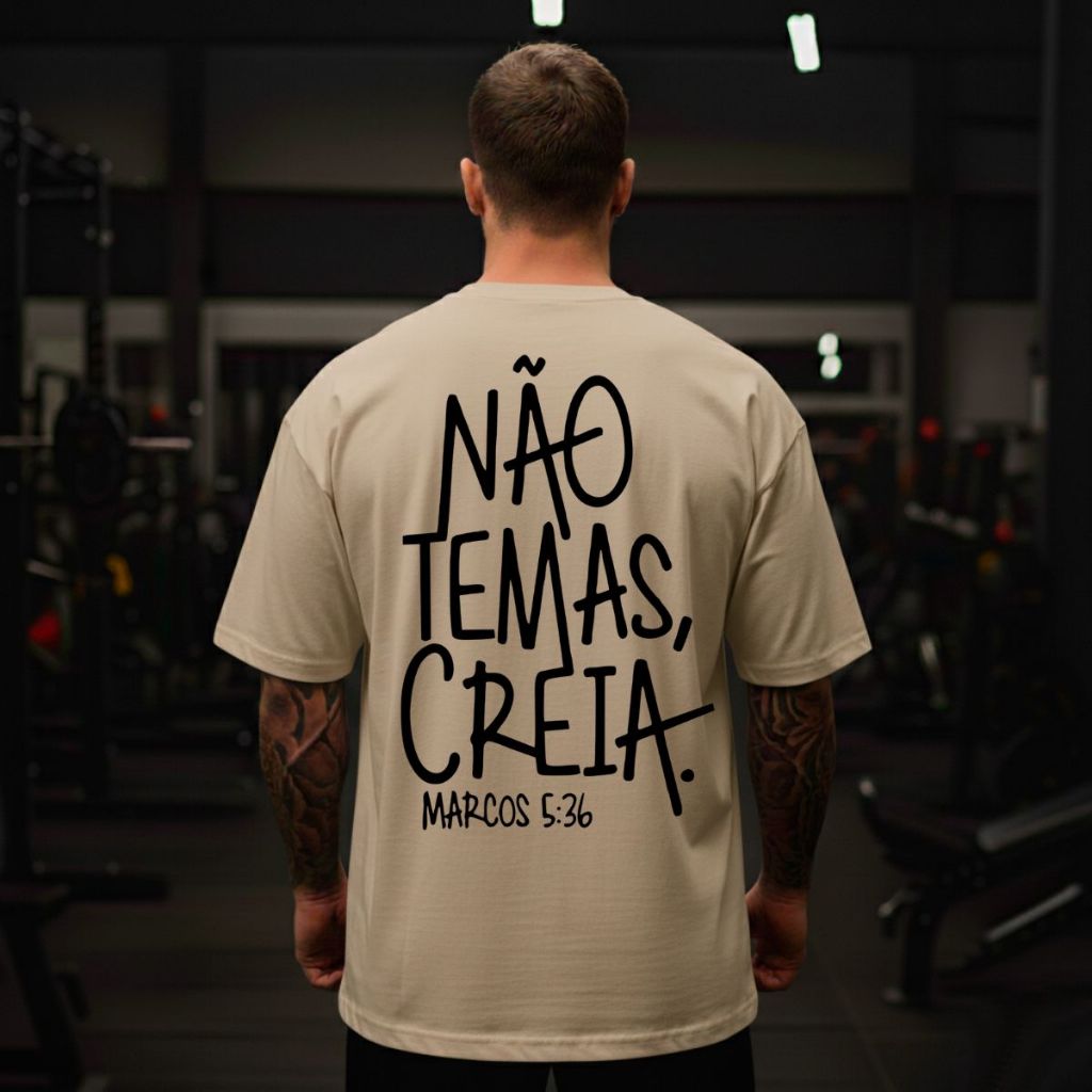 Camiseta Oversized Gospel Malha Grossa Algodão Ma