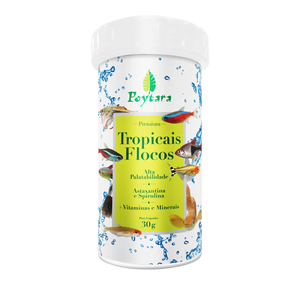 Ração para Peixes Tropicais Poytara Tropicais Fl