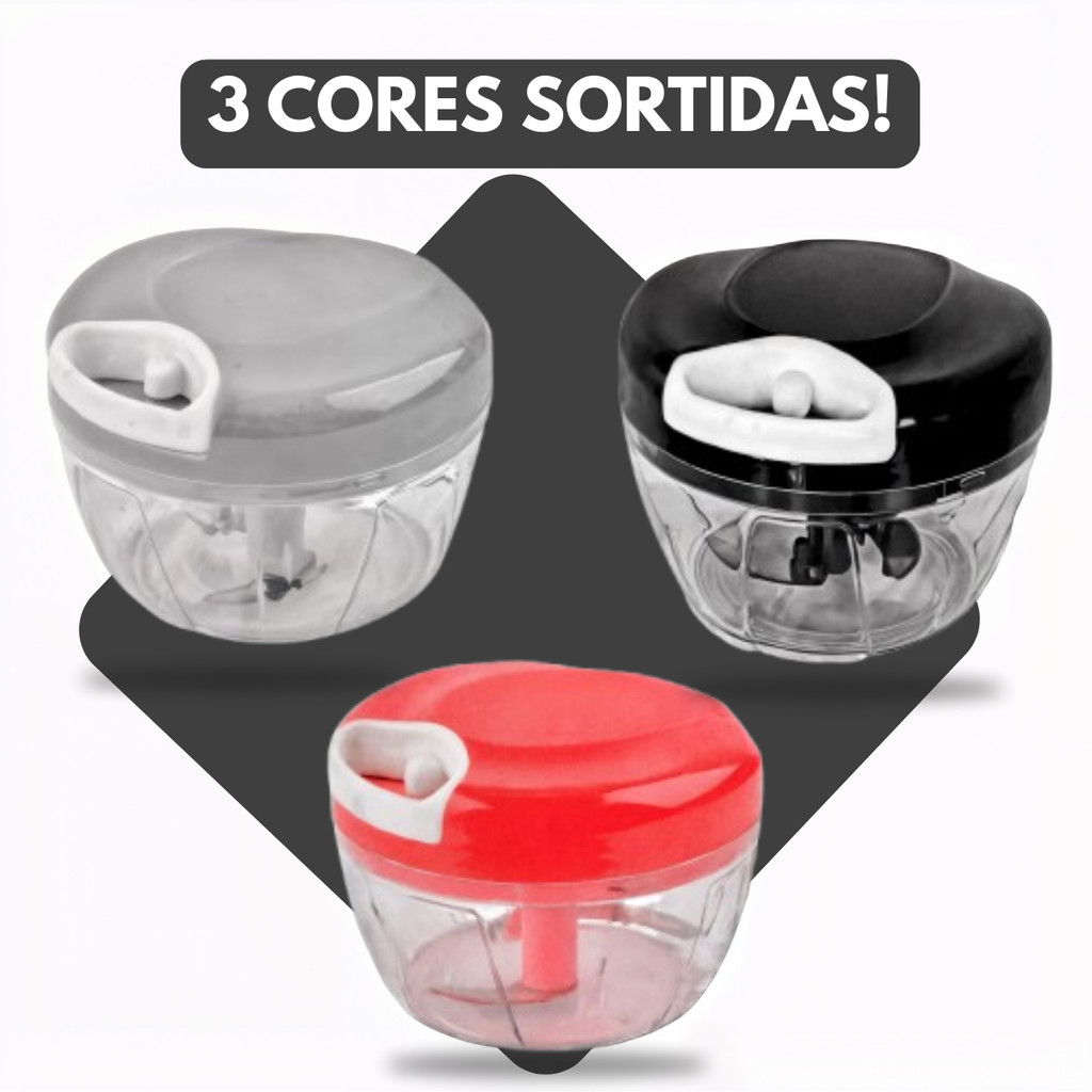 Processador Triturador Manual de Alimentos 3 Lâmi