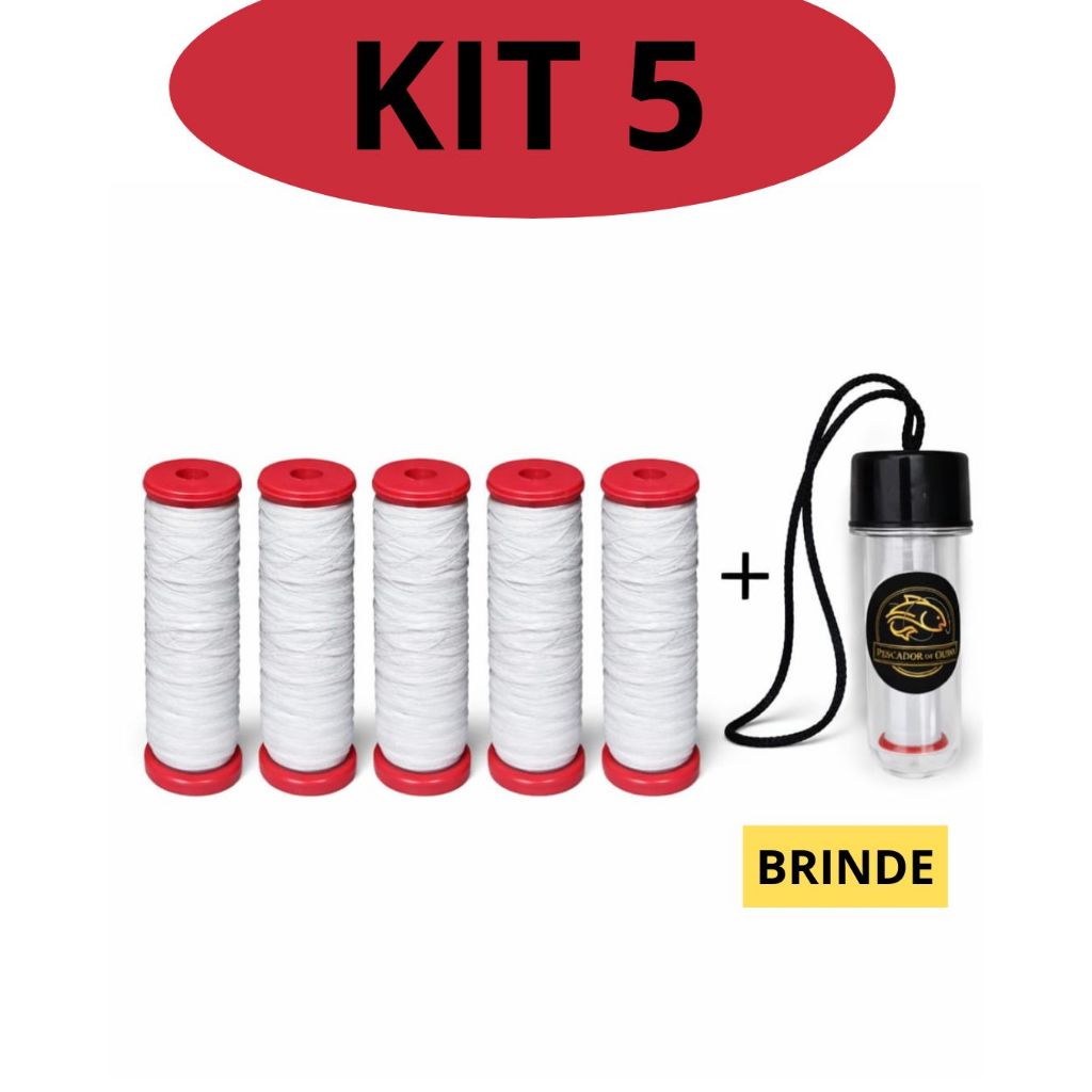 KIT 5 Linha Elástica Elastic para Amarrar Isca Pe